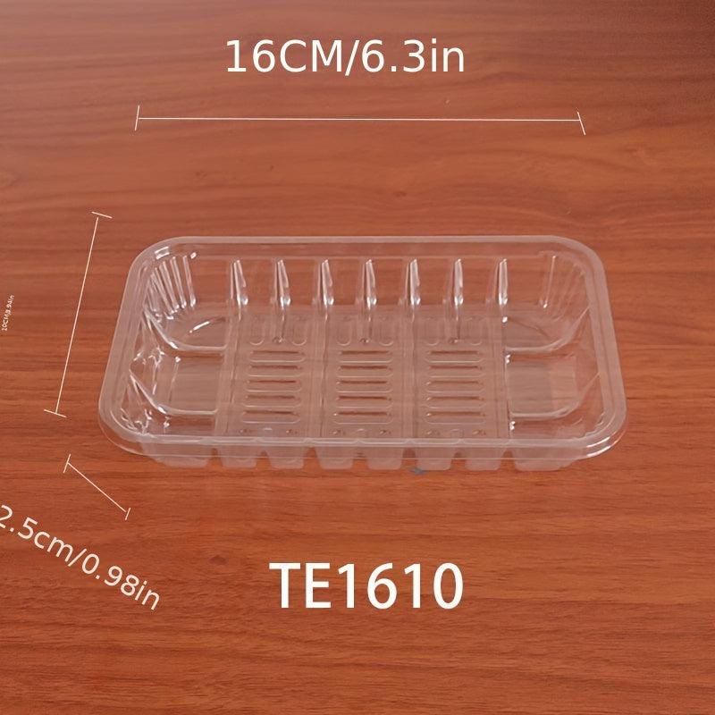 50pcs Disposable Fruit And Vegetable Tray PET Plastic Tray Supermarket Household