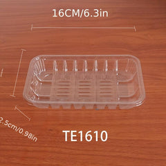 50pcs Disposable Fruit And Vegetable Tray PET Plastic Tray Supermarket Household