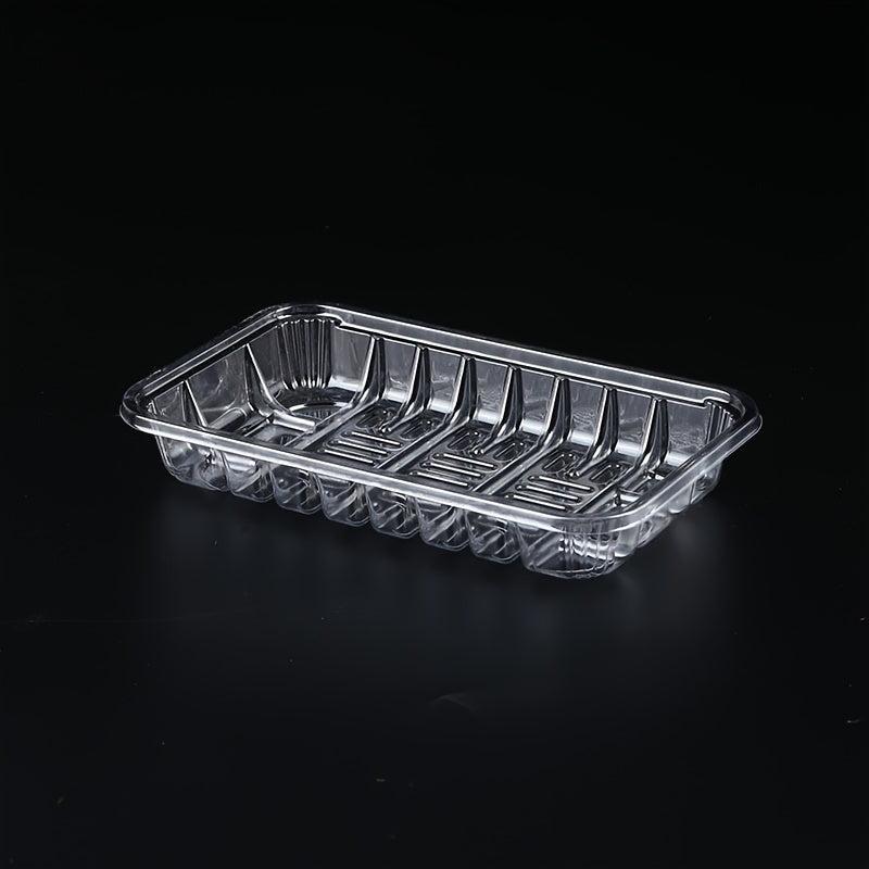 50pcs Disposable Fruit And Vegetable Tray PET Plastic Tray Supermarket Household