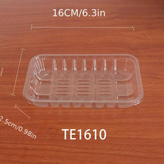50pcs Disposable Fruit And Vegetable Tray PET Plastic Tray Supermarket Household