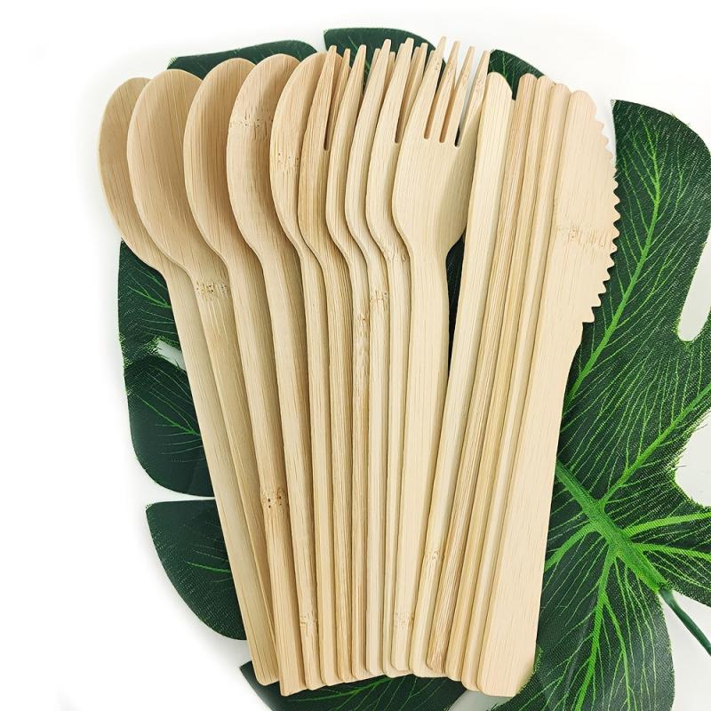 15pcs Bamboo Tableware Set Durable Eco-Friendly