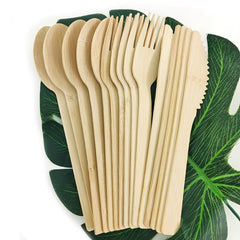 15pcs Bamboo Tableware Set Durable Eco-Friendly