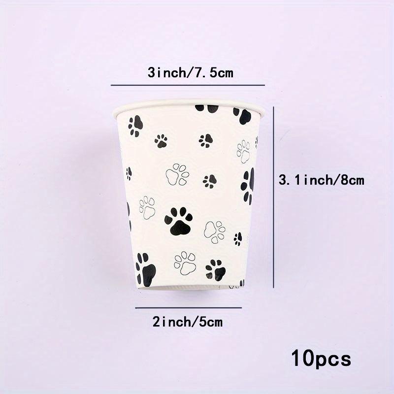 10pcs Dog Paw Paper Dinnerware Set - Party Decoration