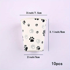 10pcs Dog Paw Paper Dinnerware Set - Party Decoration