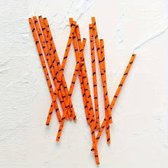 25pcs Halloween Bat Paper Straws for Bubble Tea Party Supplies