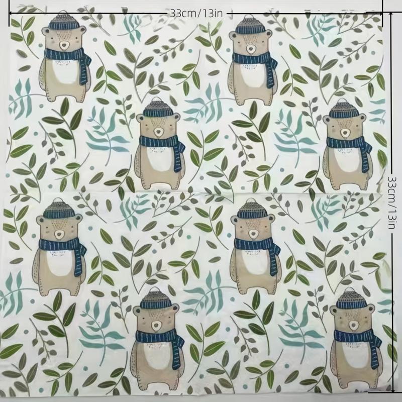 Bear Style Printed Napkin 20 Sheets Pack for Party or Wedding