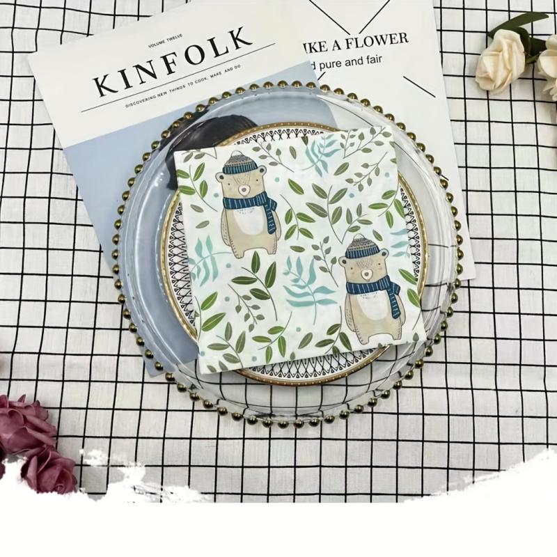 Bear Style Printed Napkin 20 Sheets Pack for Party or Wedding