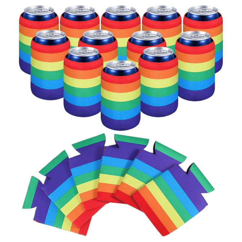 5pcs Rainbow Bar Beer Cup Cover 12oz Thermal Insulation Foldable Portable
