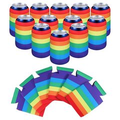 5pcs Rainbow Bar Beer Cup Cover 12oz Thermal Insulation Foldable Portable
