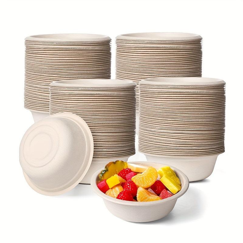10pcs 16 oz Eco Friendly Biodegradable Sugarcane Pulp Bowl - Microwave Safe