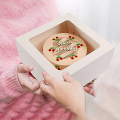 10pcs 30-48cm Cake Box with Window for Cookie Pastry Pie Baking
