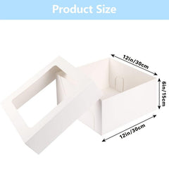 10pcs 30-48cm Cake Box with Window for Cookie Pastry Pie Baking
