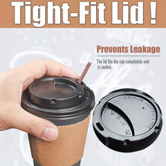 100pcs 12oz Compostable Coffee Cups To Go With Lids Sleeves Straws