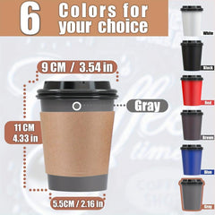 100pcs 12oz Compostable Coffee Cups To Go With Lids Sleeves Straws
