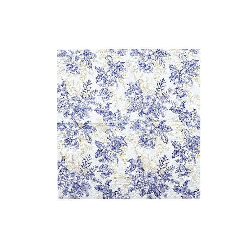20pcs Disposable Floral Paper Napkins 33.02cm Party Printing Napkin