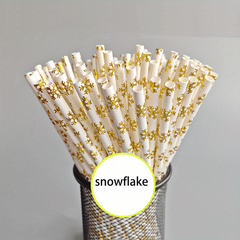 25pcs Biodegradable Paper Straws Fruits Pattern Summer
