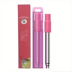 Stainless Steel Telescopic Straw with Silicone Nozzle