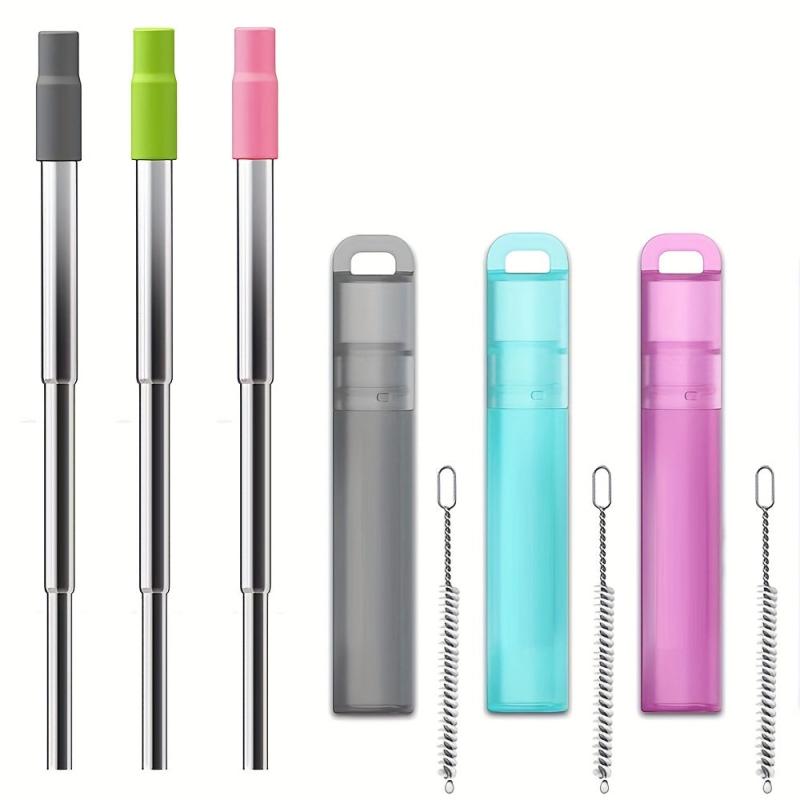 Stainless Steel Telescopic Straw with Silicone Nozzle