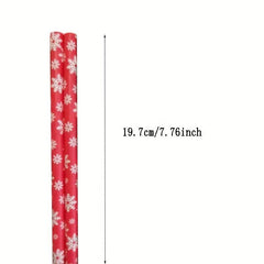 25pcs Xmas Paper Straws Christmas Tableware Decorations For Home Party Drinking