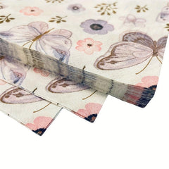 20Pcs Disposable Party Print Napkins Floral Butterfly Soft Absorbent Napkins