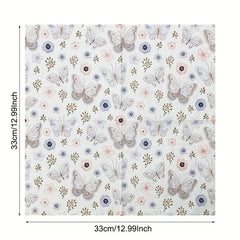 20Pcs Disposable Party Print Napkins Floral Butterfly Soft Absorbent Napkins