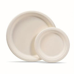 125pcs Compostable Paper Plates Disposable Bagasse Plate