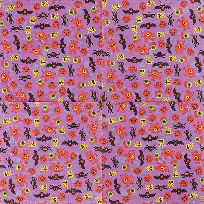 20pcs Halloween Square Napkins - Disposable Paper Party Printed Napkin