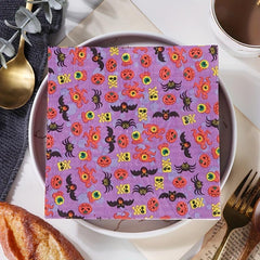 20pcs Halloween Square Napkins - Disposable Paper Party Printed Napkin