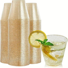 50-100pcs 9oz Transparent Plastic Disposable Cups Heavy-Duty Wedding Reusable