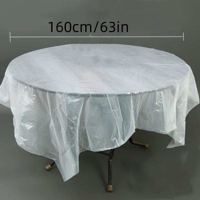 10pcs Clear Waterproof Disposable Plastic Tablecloth