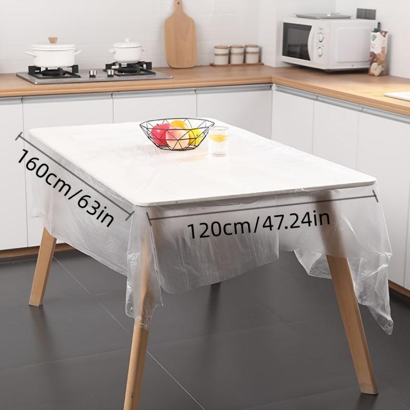 10pcs Clear Waterproof Disposable Plastic Tablecloth