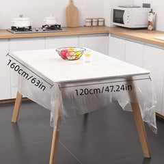 10pcs Clear Waterproof Disposable Plastic Tablecloth