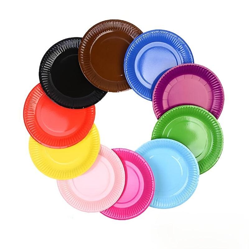 20Pcs Colorful Paper Dinner Plates 17 78 Cm