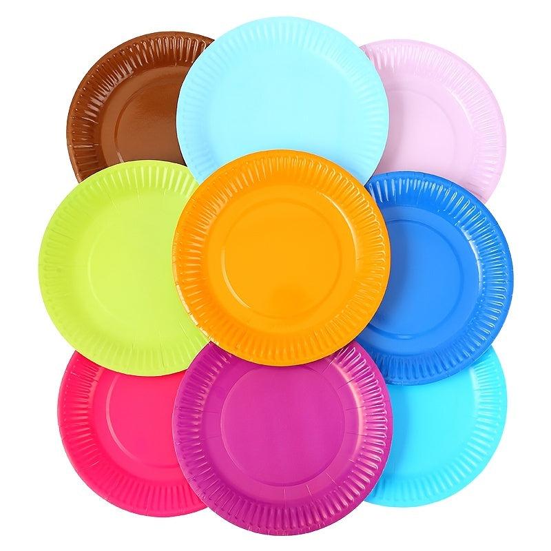 20Pcs Colorful Paper Dinner Plates 17 78 Cm