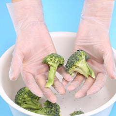 100pcs Food Transparent Disposable Gloves for Dishwashing and Beauty