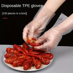 100pcs Food Transparent Disposable Gloves for Dishwashing and Beauty