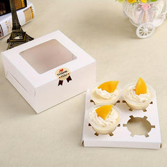 20pcs Cupcake Boxes Auto Popup Containers Bakery Cake Box with Clear Window