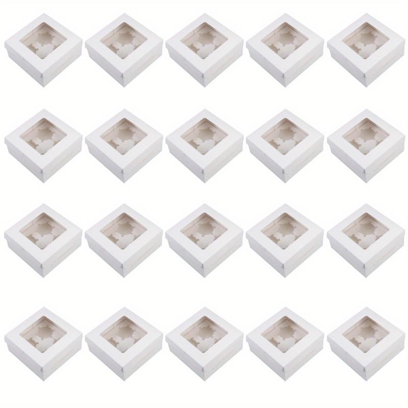 20pcs Cupcake Boxes Auto Popup Containers Bakery Cake Box with Clear Window