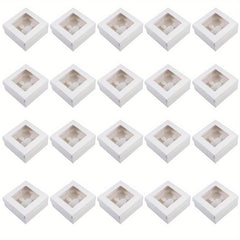 20pcs Cupcake Boxes Auto Popup Containers Bakery Cake Box with Clear Window