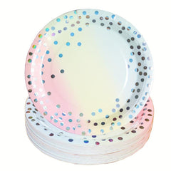 50 Pink Pastel Dots Paper Plates 22 Dessert Cake Bulk Party