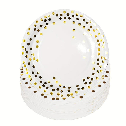 50 Pink Pastel Dots Paper Plates 22 Dessert Cake Bulk Party