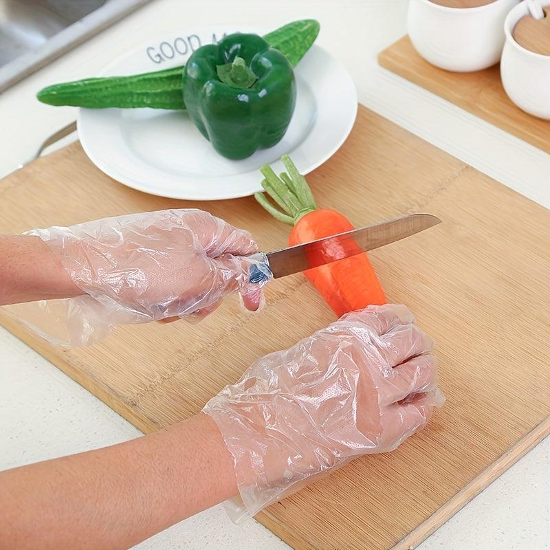 100pcs Food Transparent Disposable Gloves for Dishwashing Beauty Kitchen