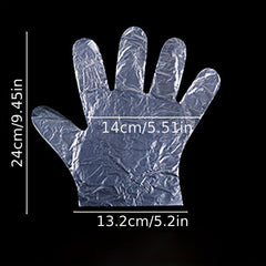 100pcs Food Transparent Disposable Gloves for Dishwashing Beauty Kitchen