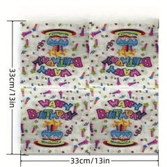 20 Sheets Birthday Series Printed Napkins For Hotels Cafes Parties Weddings