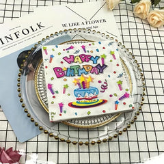 20 Sheets Birthday Series Printed Napkins For Hotels Cafes Parties Weddings