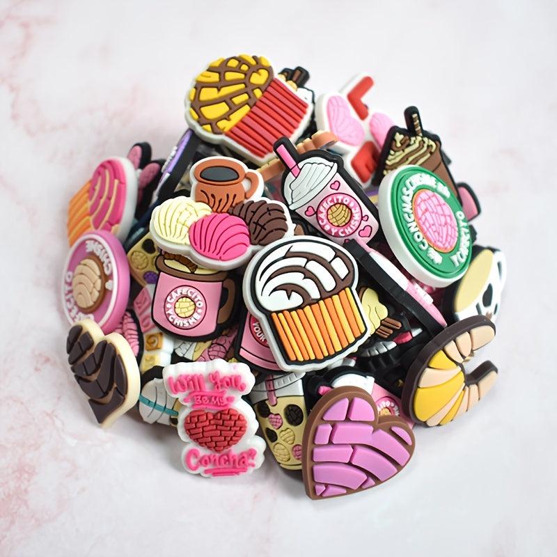 Random Mexican Food Concha Straw Toppers - Pack of 50/100