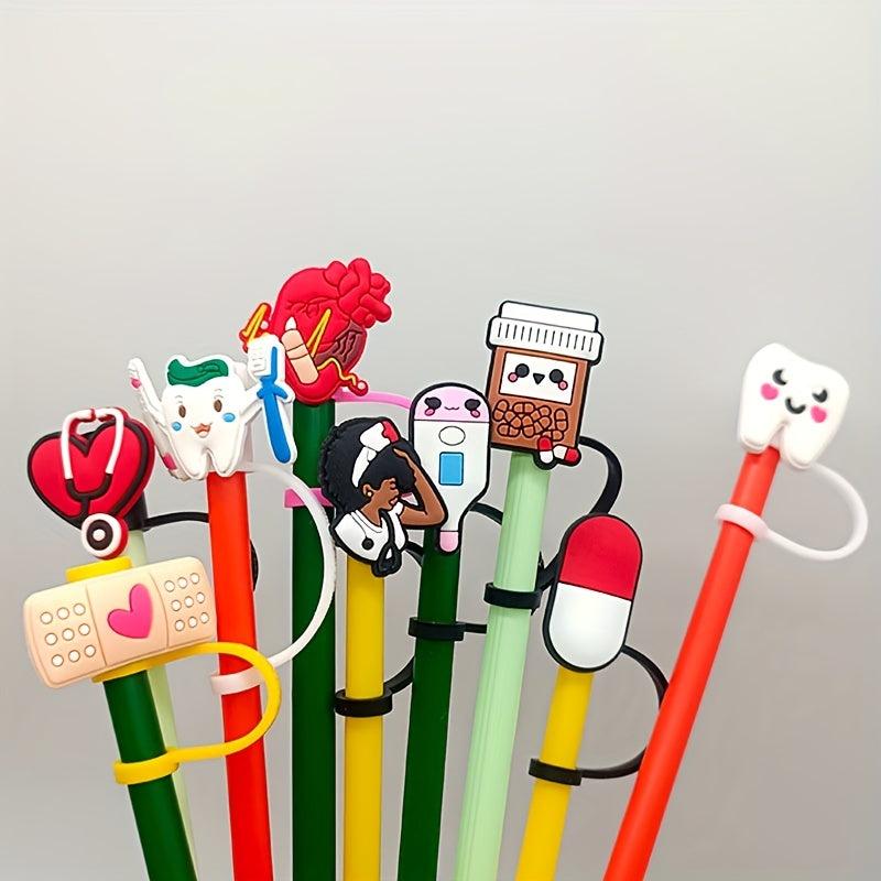 1pc Healthy Silicone Straw Cover Reusable Drinking Straw Toppers
