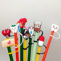 1pc Healthy Silicone Straw Cover Reusable Drinking Straw Toppers