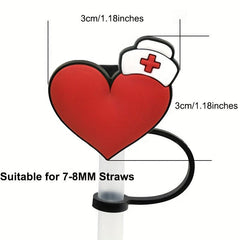1pc Healthy Silicone Straw Cover Reusable Drinking Straw Toppers