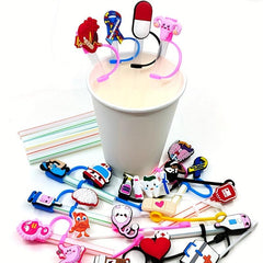 1pc Healthy Silicone Straw Cover Reusable Drinking Straw Toppers
